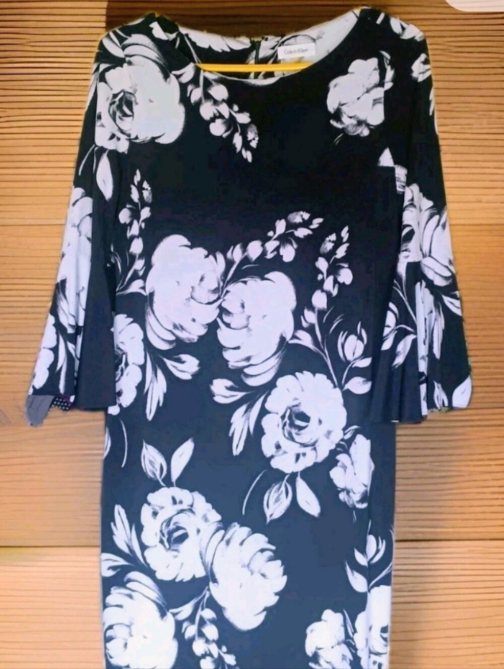 Calvin Klein Black and White Floral Tunic Top